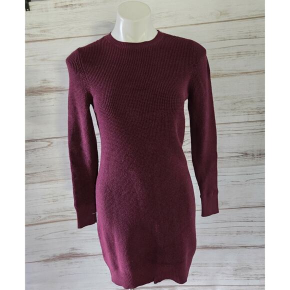 a new day Maroon Wine Waffle Knit Sweater Dress sz Small - Picture 1 of 5